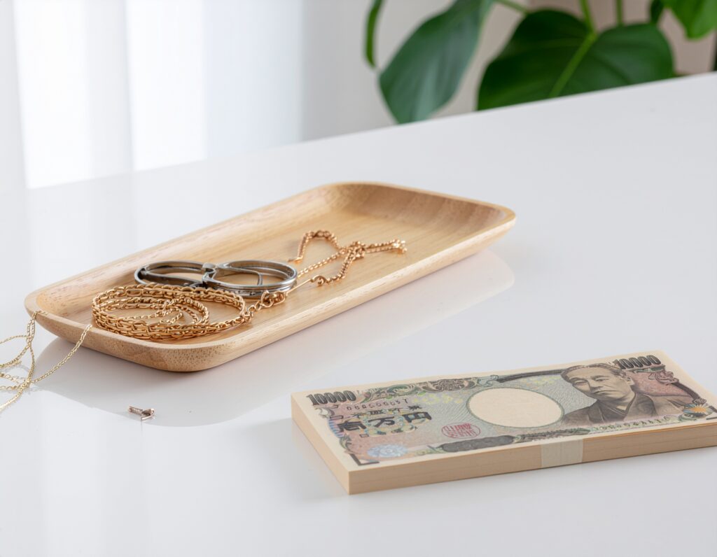 アクセサリーを整理し、現金化してすっきりした雰囲気